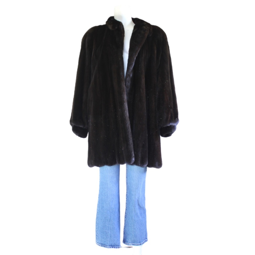 Natural Mink Fur Swing Coat with Receipts Mint Condition Gorgeous